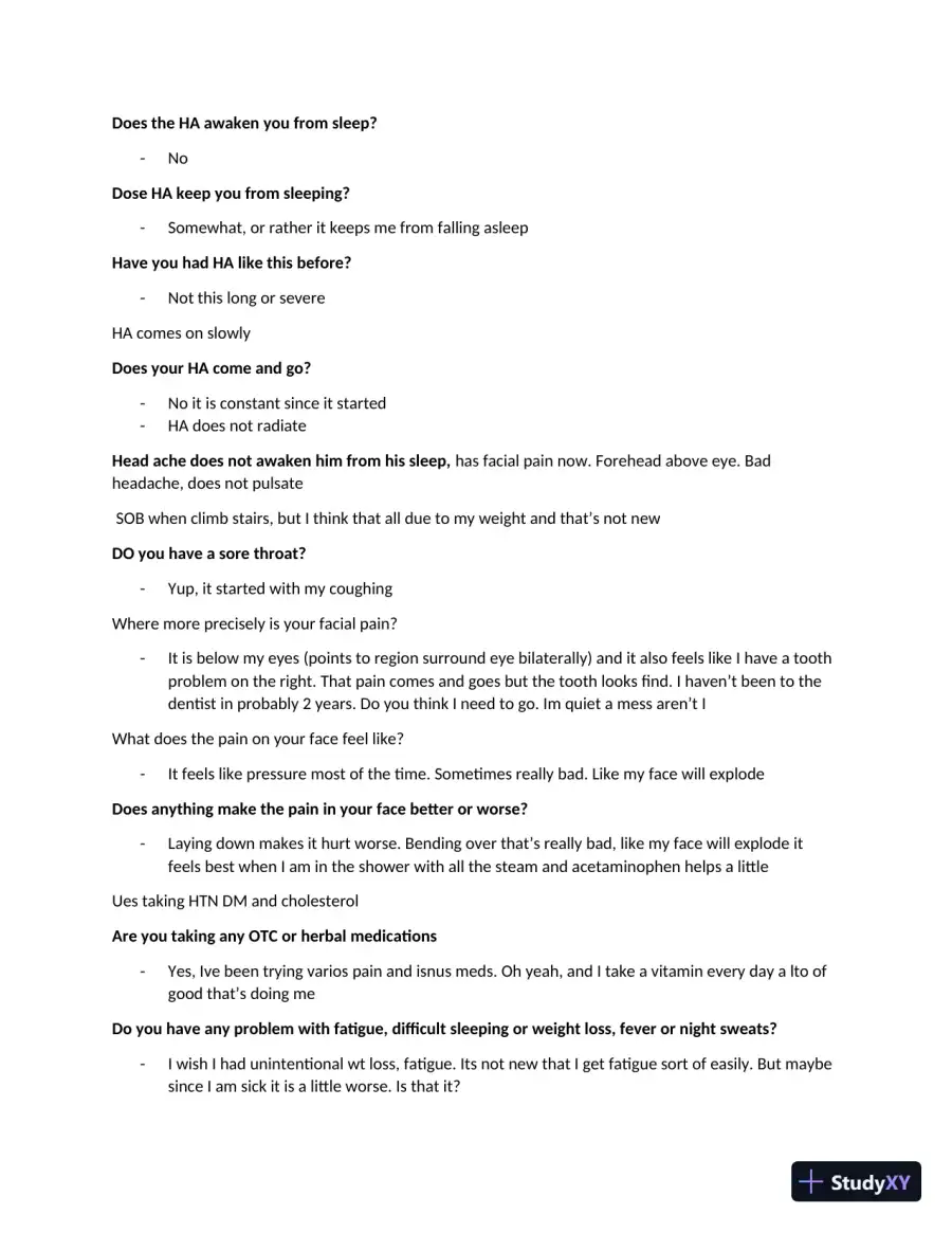 William Fredericks Health Assessment Practice Exam (1 Solved Case), page 4
