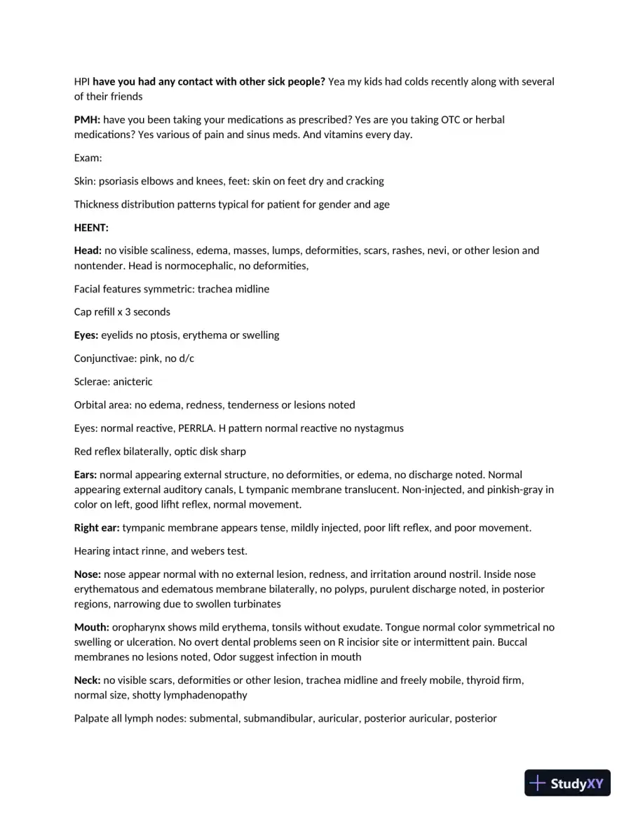 William Fredericks Health Assessment Practice Exam (1 Solved Case), page 7