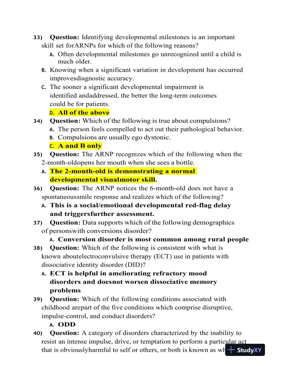 NRNP6665 Nursing Diagnosis Final Exam With Answers (134 Solved Questions), page 7