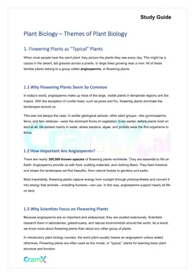 Plant Biology - Themes of Plant Biology - Page 1 preview image