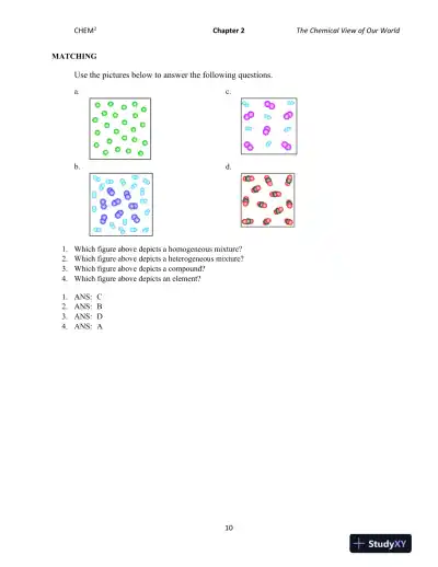 CHEM2: Chemistry in Your World 2nd Edition Test Bank - Page 15 preview image