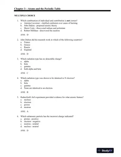 CHEM2: Chemistry in Your World 2nd Edition Test Bank - Page 16 preview image