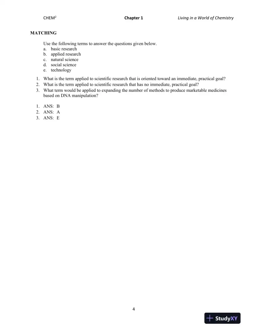 CHEM2: Chemistry in Your World 2nd Edition Test Bank, page 5