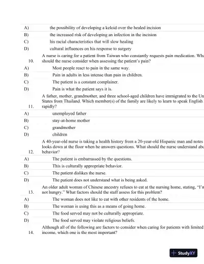 Test Bank For Fundamentals Of Nursing: The Art And Science Of Nursing Care Seventh, North American Edition Edition - Page 11 preview image