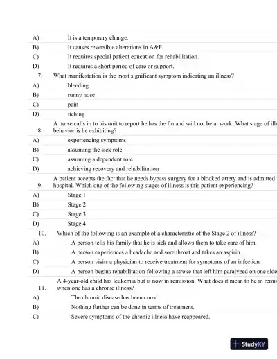 Test Bank For Fundamentals Of Nursing: The Art And Science Of Nursing Care Seventh, North American Edition Edition - Page 16 preview image