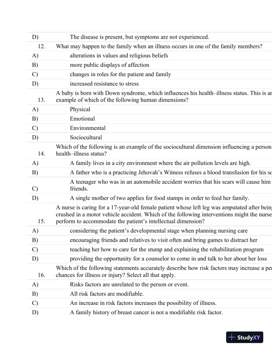 Test Bank For Fundamentals Of Nursing: The Art And Science Of Nursing Care Seventh, North American Edition Edition, page 17