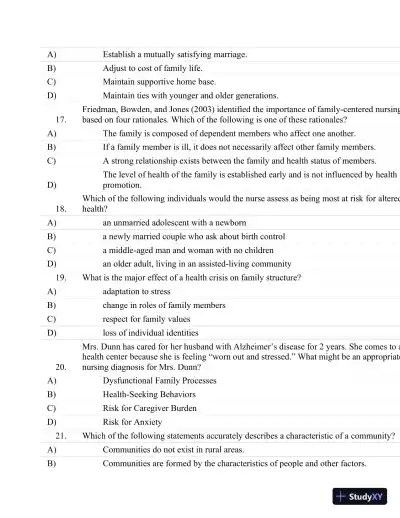 Test Bank For Fundamentals Of Nursing: The Art And Science Of Nursing Care Seventh, North American Edition Edition - Page 25 preview image
