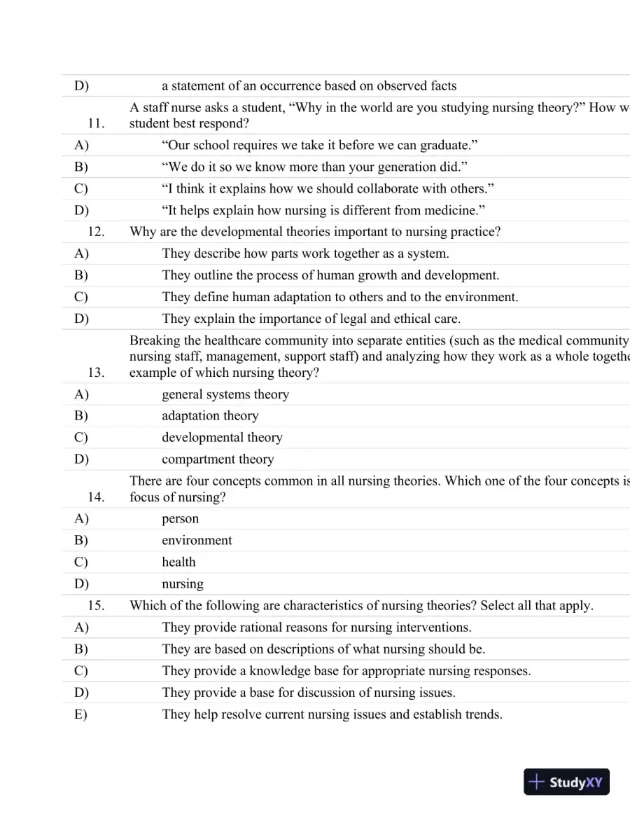 Test Bank For Fundamentals Of Nursing: The Art And Science Of Nursing Care Seventh, North American Edition Edition, page 30