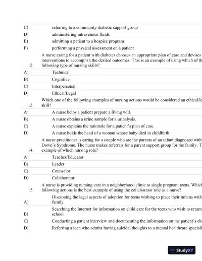 Test Bank For Fundamentals Of Nursing: The Art And Science Of Nursing Care Seventh, North American Edition Edition - Page 4 preview image