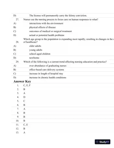 Test Bank For Fundamentals Of Nursing: The Art And Science Of Nursing Care Seventh, North American Edition Edition - Page 7 preview image