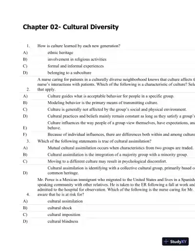 Test Bank For Fundamentals Of Nursing: The Art And Science Of Nursing Care Seventh, North American Edition Edition - Page 9 preview image