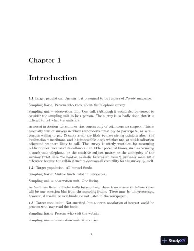 Sampling: Design and Analysis, 2nd Edition Solution Manual - Page 1 preview image