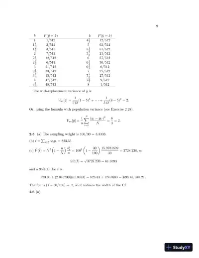 Sampling: Design and Analysis, 2nd Edition Solution Manual - Page 10 preview image