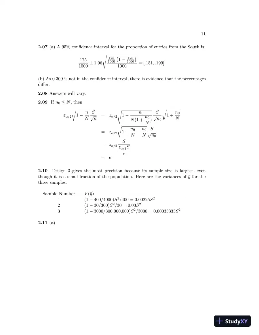 Sampling: Design and Analysis, 2nd Edition Solution Manual, page 12