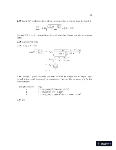 Sampling: Design and Analysis, 2nd Edition Solution Manual - Page 12 preview image