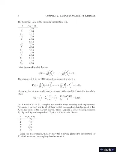 Sampling: Design and Analysis, 2nd Edition Solution Manual - Page 9 preview image