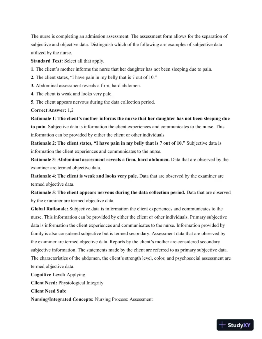 Test Bank For Health and Physical Assessment In Nursing, 2nd Edition, page 16