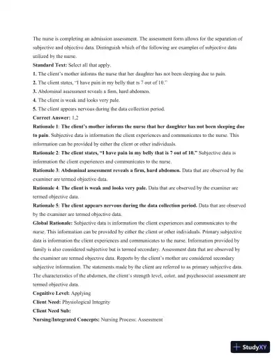 Test Bank For Health and Physical Assessment In Nursing, 2nd Edition - Page 16 preview image