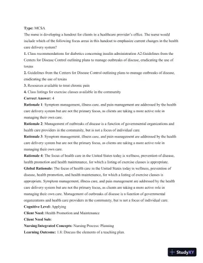 Test Bank For Health and Physical Assessment In Nursing, 2nd Edition - Page 5 preview image