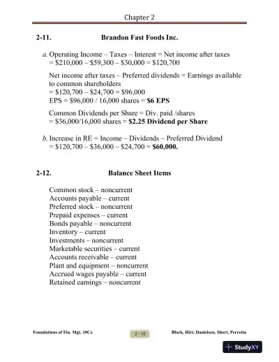 Foundations Of Financial Management, Tenth Canadian Edition Solution Manual - Page 15 preview image