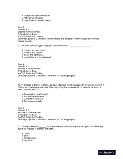 Solution Manual For Project Management: A Managerial Approach, 8th Edition - Page 11 preview image