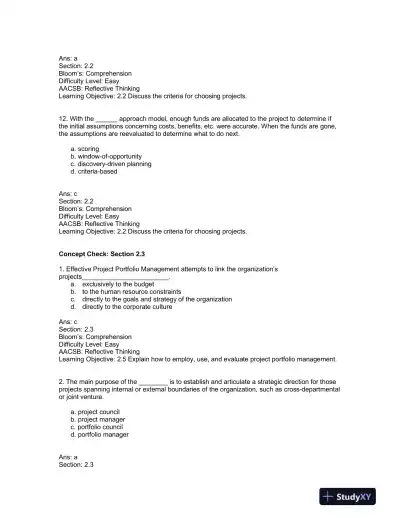 Solution Manual For Project Management: A Managerial Approach, 8th Edition - Page 12 preview image