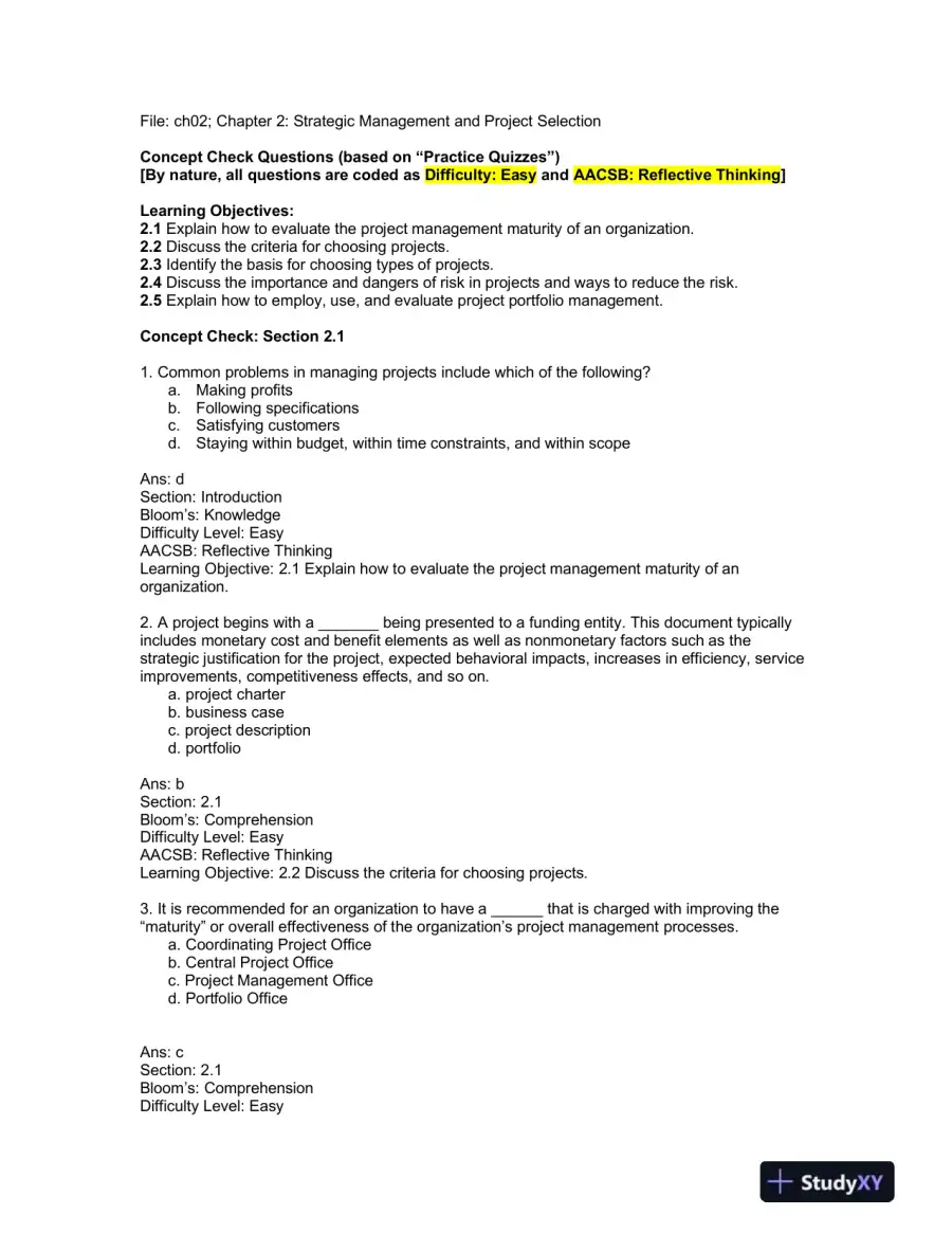 Solution Manual For Project Management: A Managerial Approach, 8th Edition, page 8