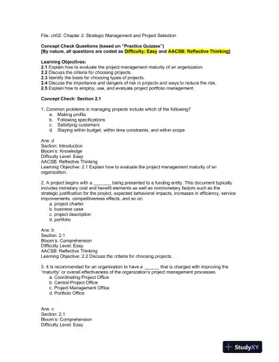 Solution Manual For Project Management: A Managerial Approach, 8th Edition - Page 8 preview image