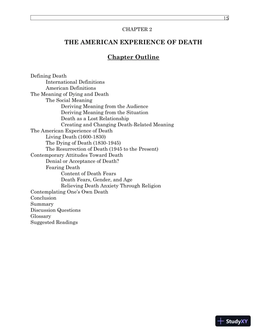 Test Bank For Understanding Dying, Death, and Bereavement, 7th Edition, page 19