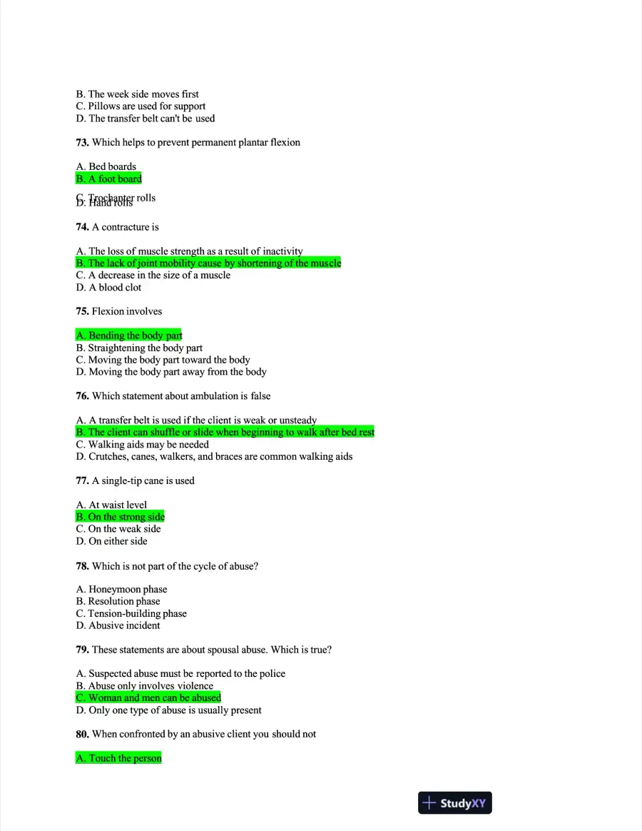 NACC Health Care Assessment Practice Exam With Answers (485 Solved Questions), page 11