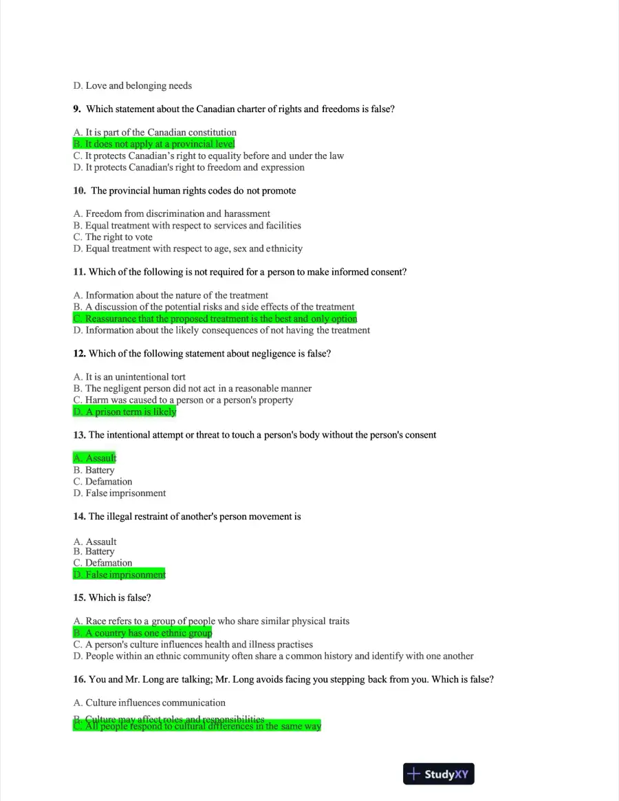 NACC Health Care Assessment Practice Exam With Answers (485 Solved Questions), page 3