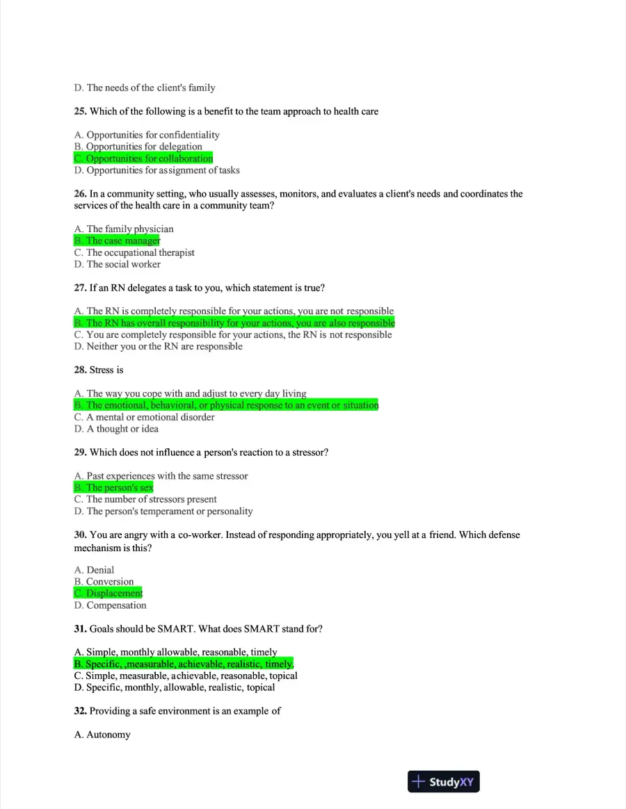 NACC Health Care Assessment Practice Exam With Answers (485 Solved Questions), page 5