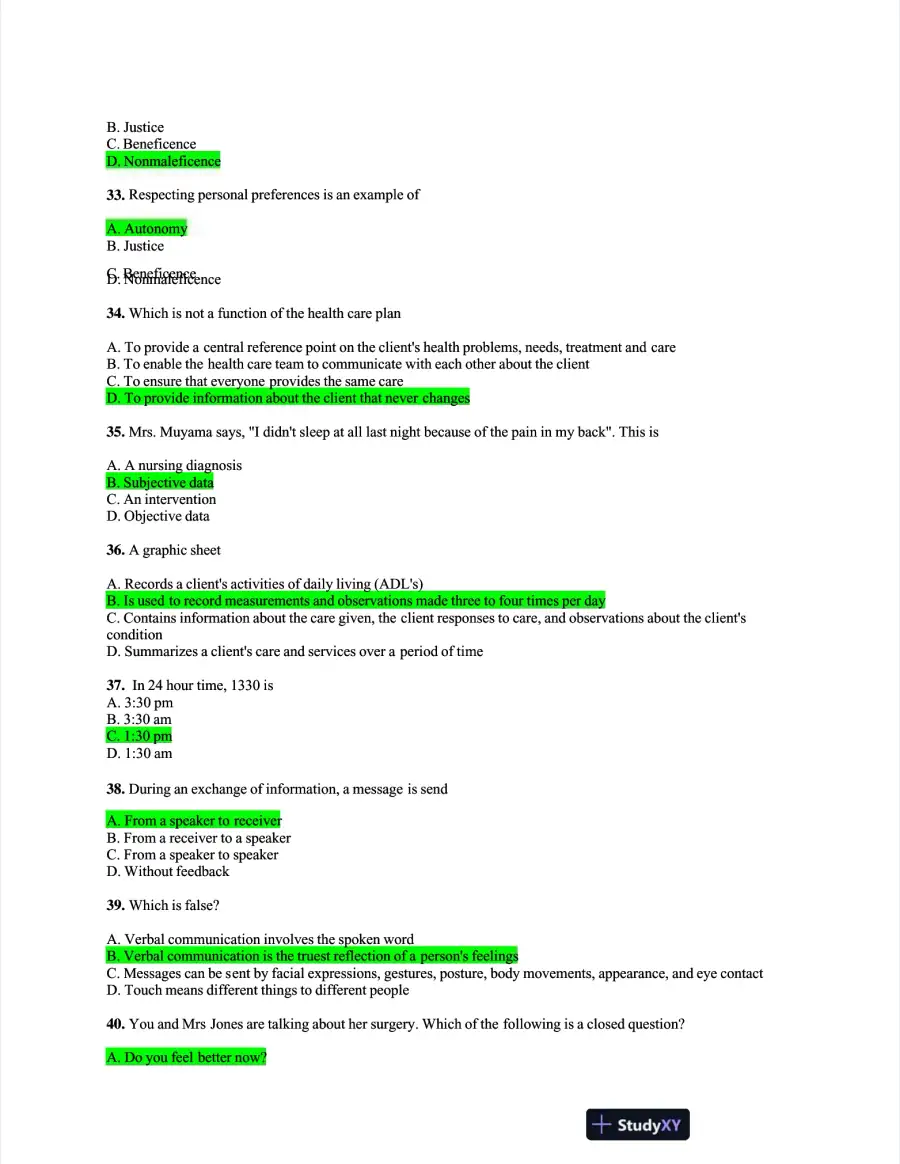 NACC Health Care Assessment Practice Exam With Answers (485 Solved Questions), page 6