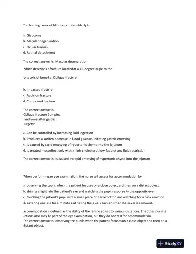 2023 ATI RN Medical Surgical Proctored Exam With Answers (50 Solved Questions) - Page 6 preview image