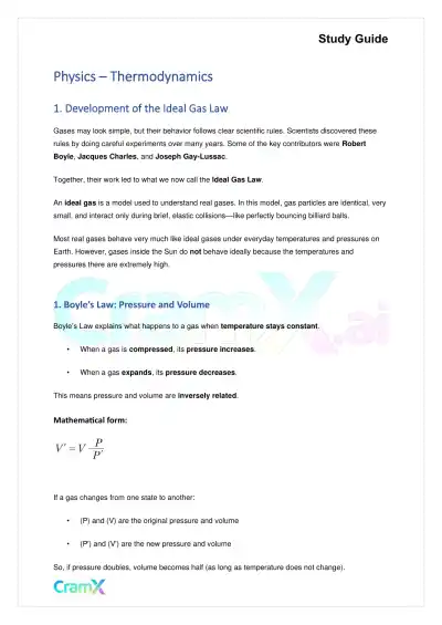 Physics – Thermodynamics - Page 1 preview image