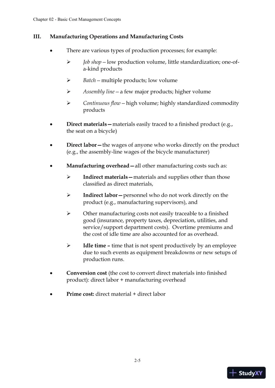 Solution Manual For Managerial Accounting: Creating Value in a Dynamic Business Environment, 10th Edition, page 16