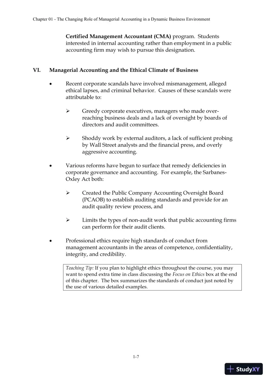 Solution Manual For Managerial Accounting: Creating Value in a Dynamic Business Environment, 10th Edition, page 9