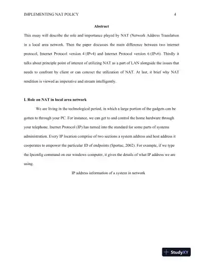 IT535 Unit 1 Assignment Implementing Nat Policy - Page 4 preview image