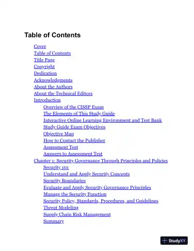 ISC2 CISSP Certified Information Systems Security Professional Official Study Guide and Practice Tests (2024) - Page 4 preview image