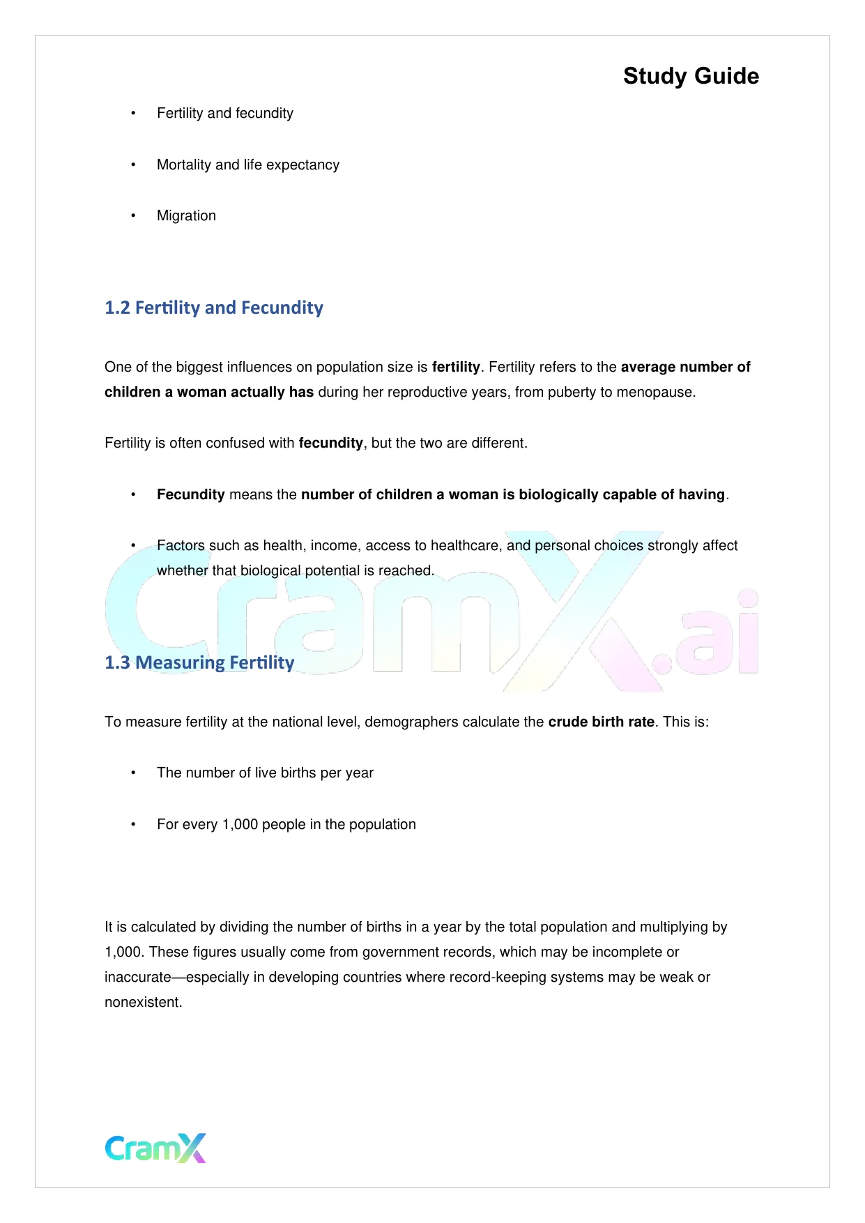 Sociology - Population and Urbanization - Page 2 preview image