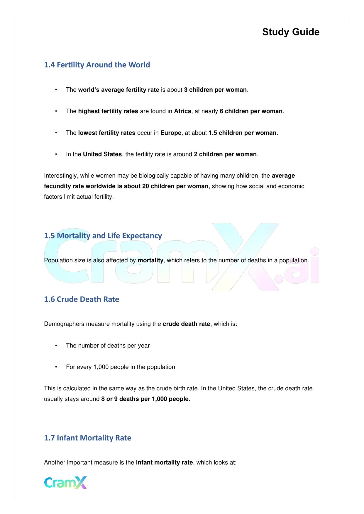 Sociology - Population and Urbanization - Page 3 preview image