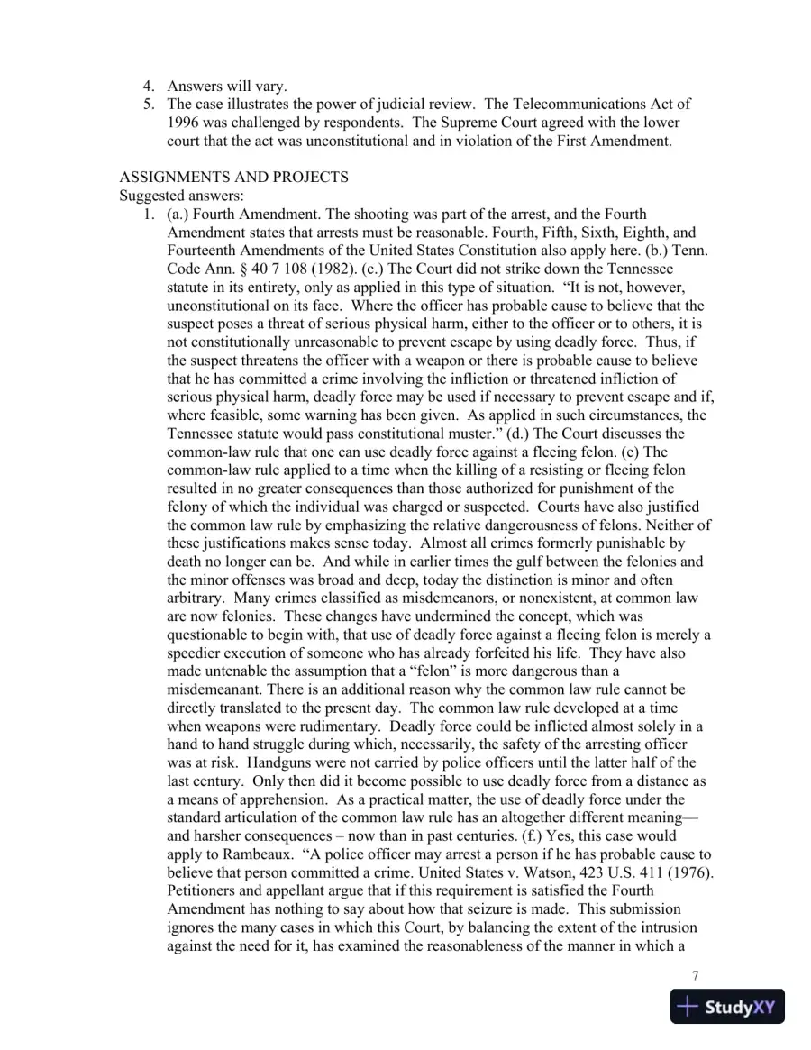 Solution Manual for Introduction to Law, 6th Edition, page 10