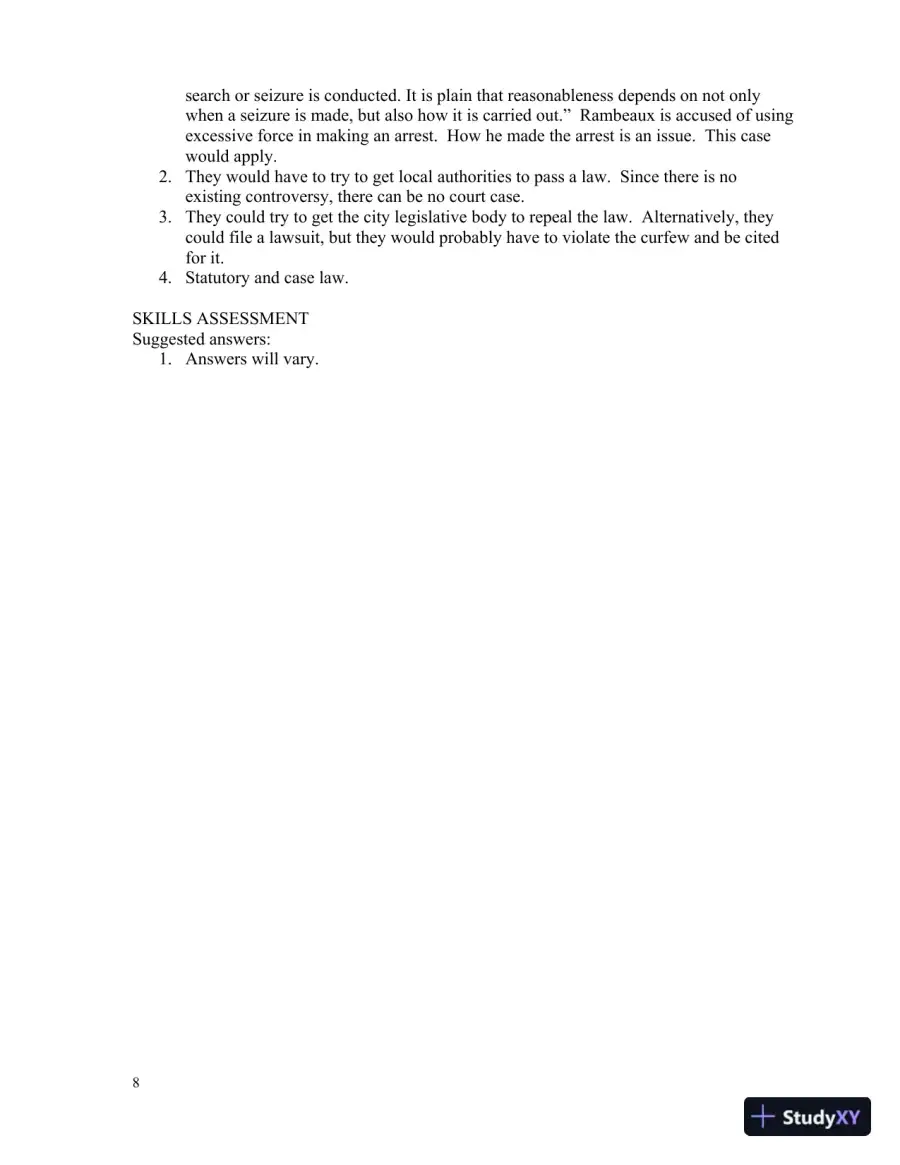 Solution Manual for Introduction to Law, 6th Edition, page 11