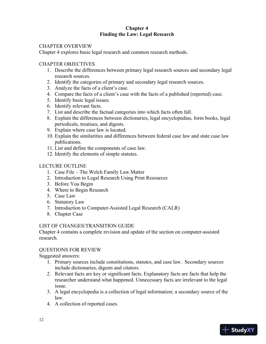 Solution Manual for Introduction to Law, 6th Edition, page 15