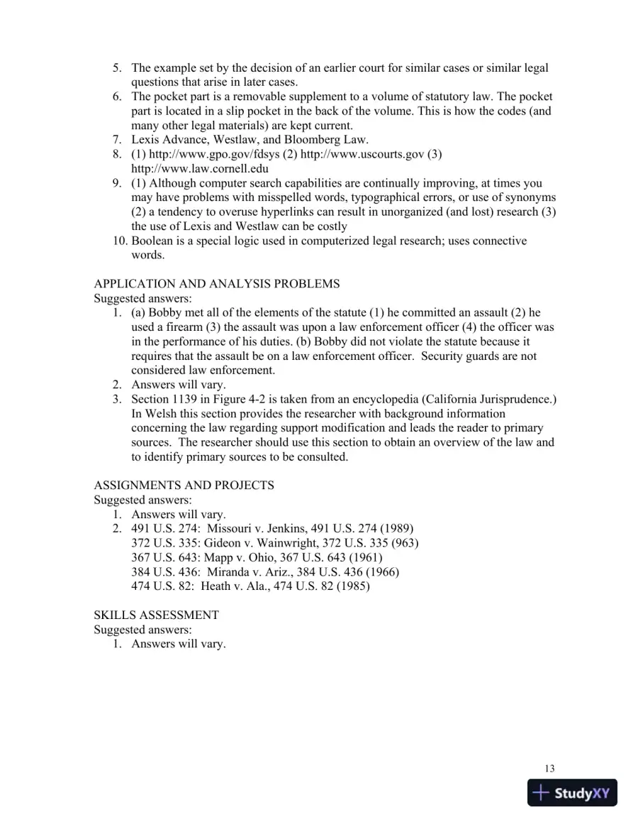 Solution Manual for Introduction to Law, 6th Edition, page 16