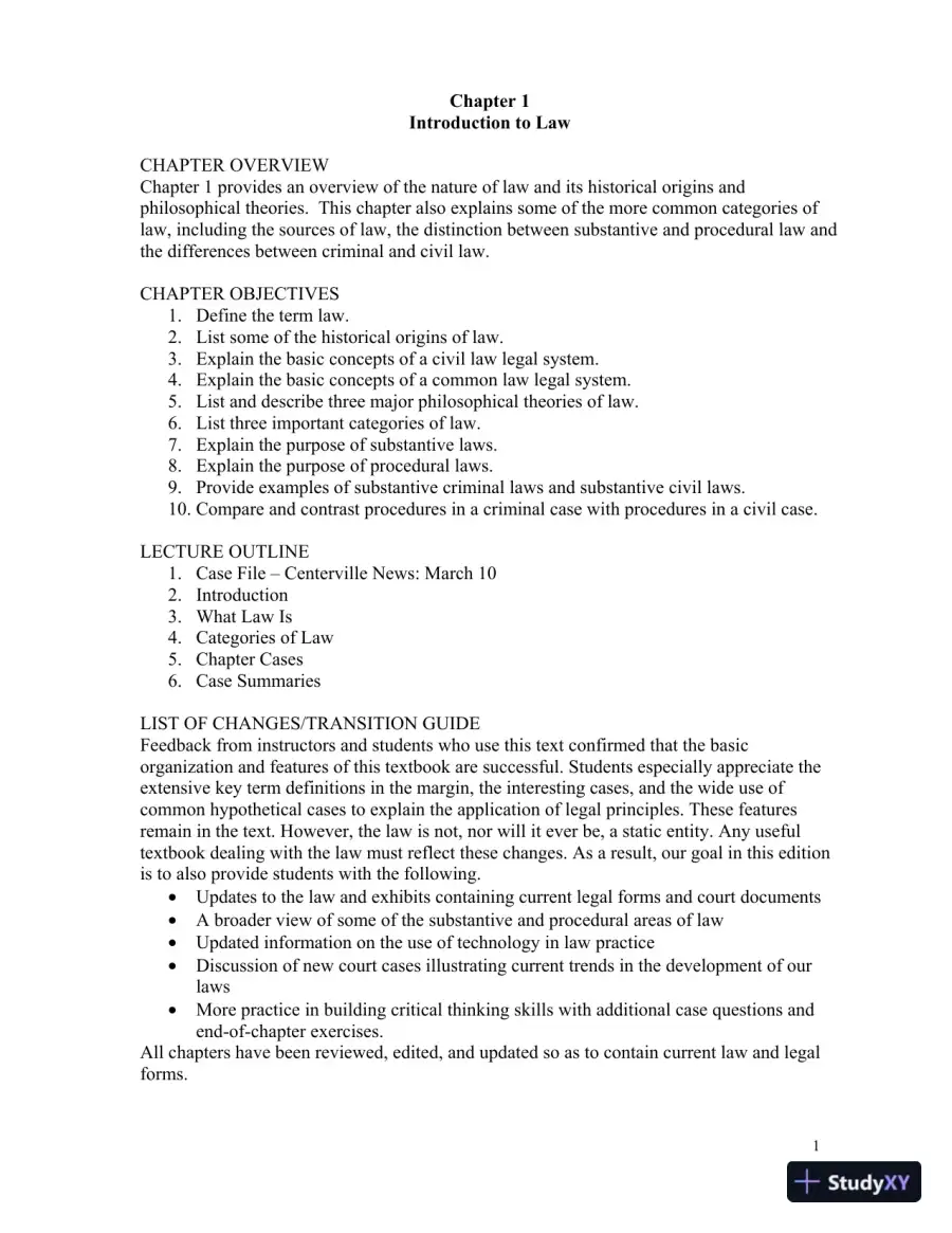 Solution Manual for Introduction to Law, 6th Edition, page 4