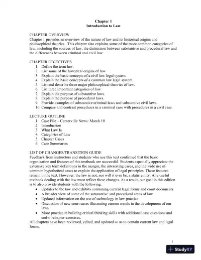 Solution Manual for Introduction to Law, 6th Edition - Page 4 preview image