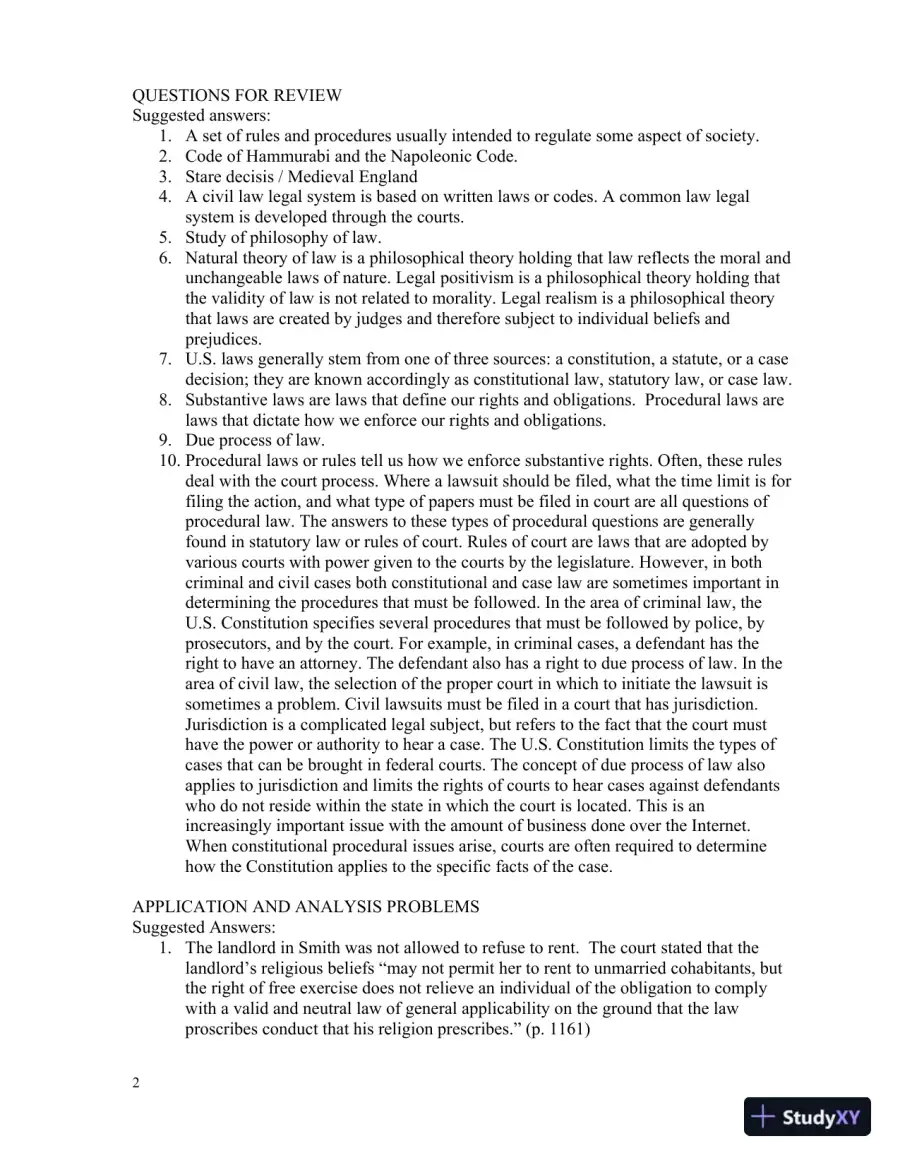 Solution Manual for Introduction to Law, 6th Edition, page 5