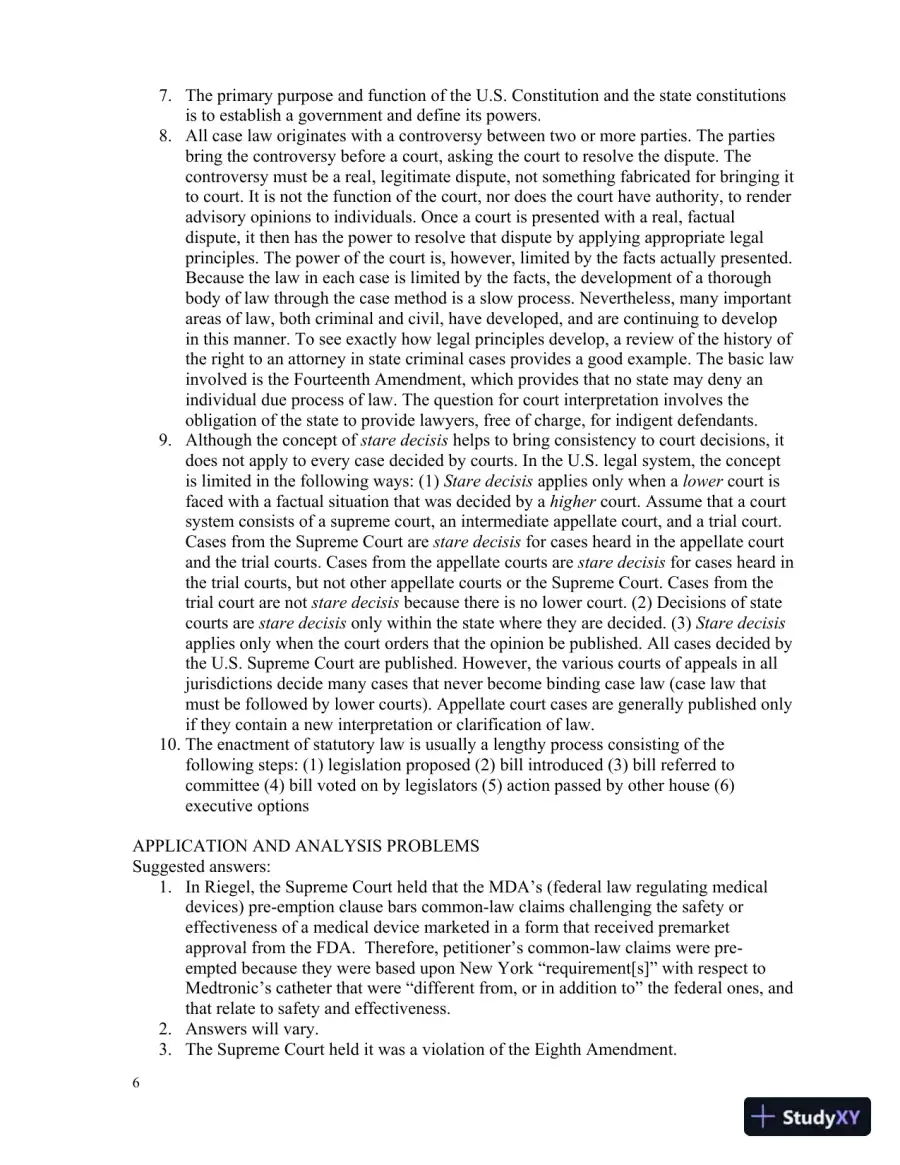 Solution Manual for Introduction to Law, 6th Edition, page 9