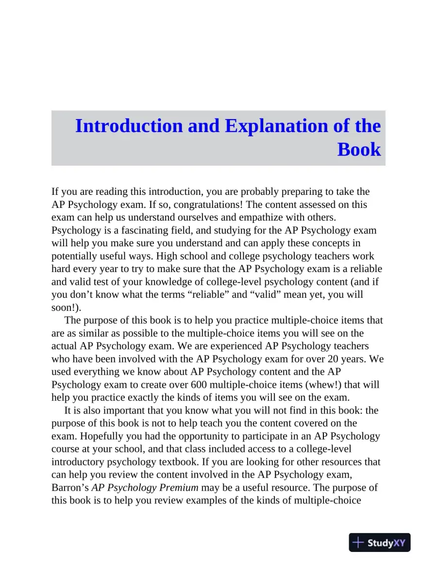 AP Q and A Psychology, Second Edition: 600 Questions and Answers (2023), page 12